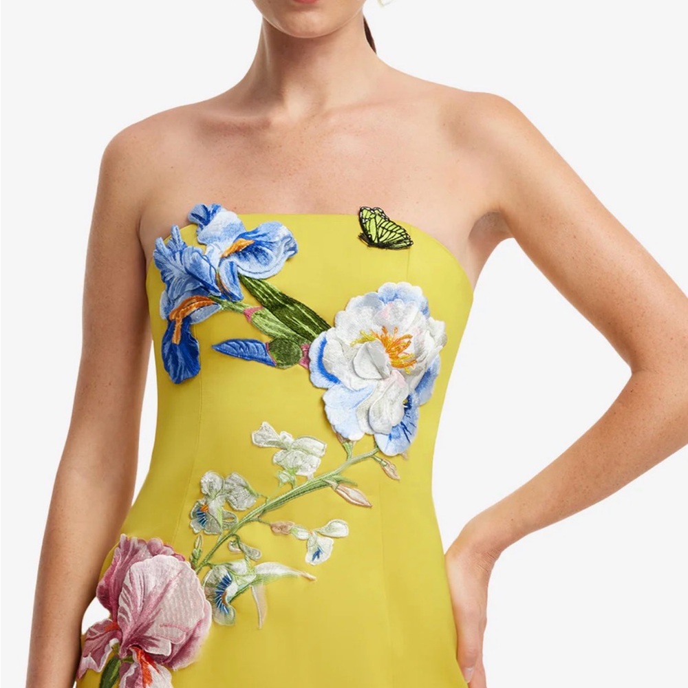 Leo Lin Appliqué Floral Bustier Maxi Dress - Picture 4 of 11
